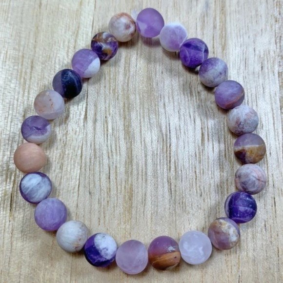 8mm Matte Amethyst Chakra Stretch Bracelet - Picture 4 of 4